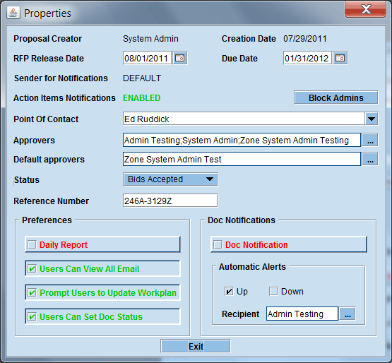 Proposal Properties